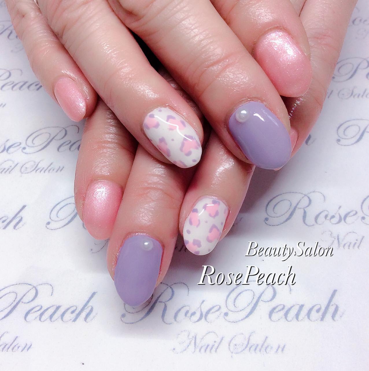 ピンクヒョウ柄ネイル Beautysalonrosepeach 阪神西宮 ネイル Private Beauty Salon Rose Peach